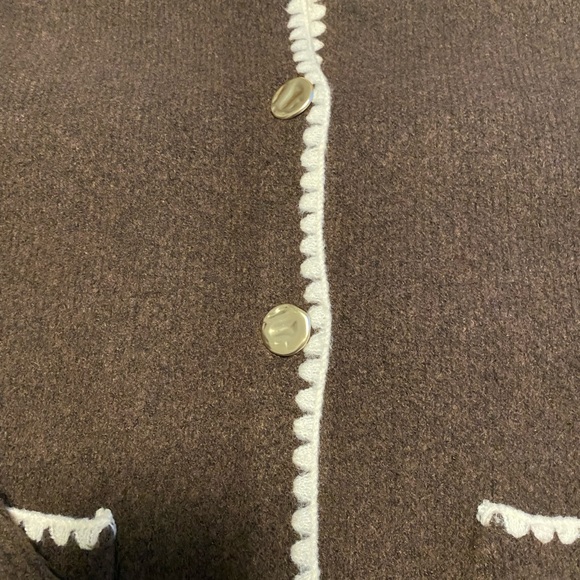 Song of Style Brown Knit Cardigan with Cream Edging - Picture 4 of 4